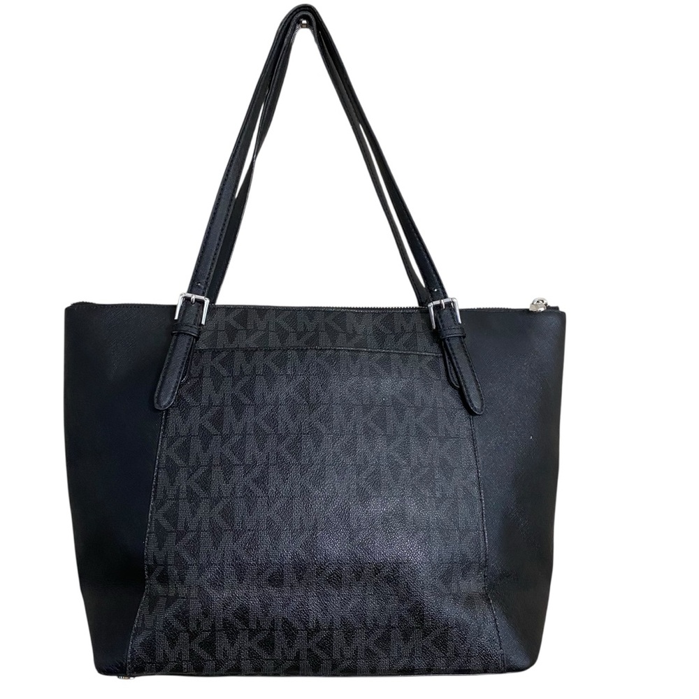 Michael Kors Ciara Large Signature MK Logo Genuine Leather Top Zip Tote Handbag - Picture 6 of 14